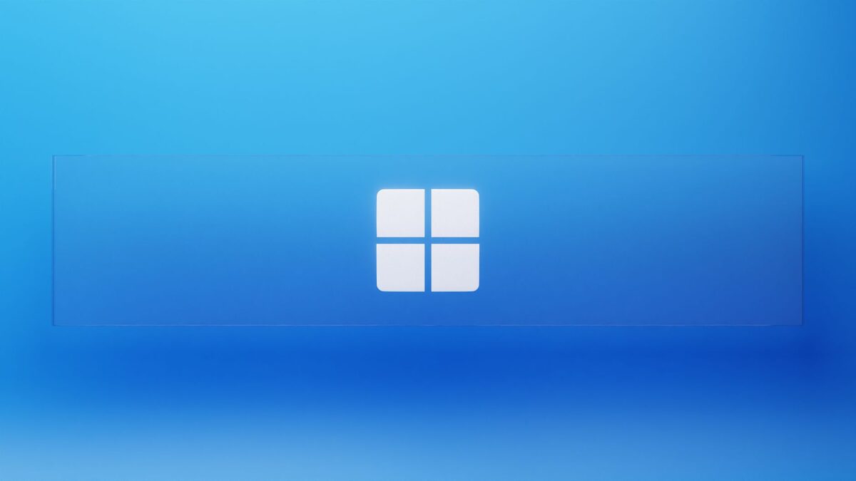 Logo Windows na niebieskim tle
